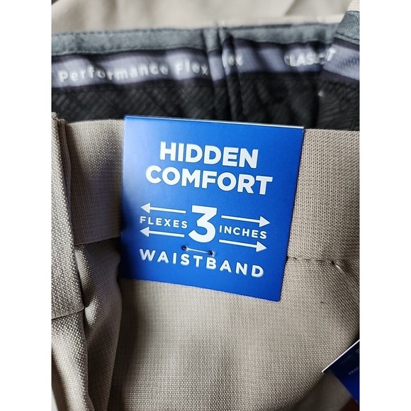 Haggar Cool Right Performance Flex Classic Fit Dress Pants Mens 34x29 Beige NEW - Picture 7 of 10